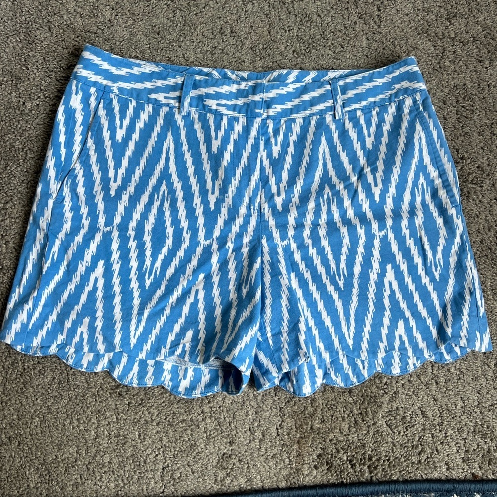J. McLaughlin Zigzag Blue and White Women's Shorts